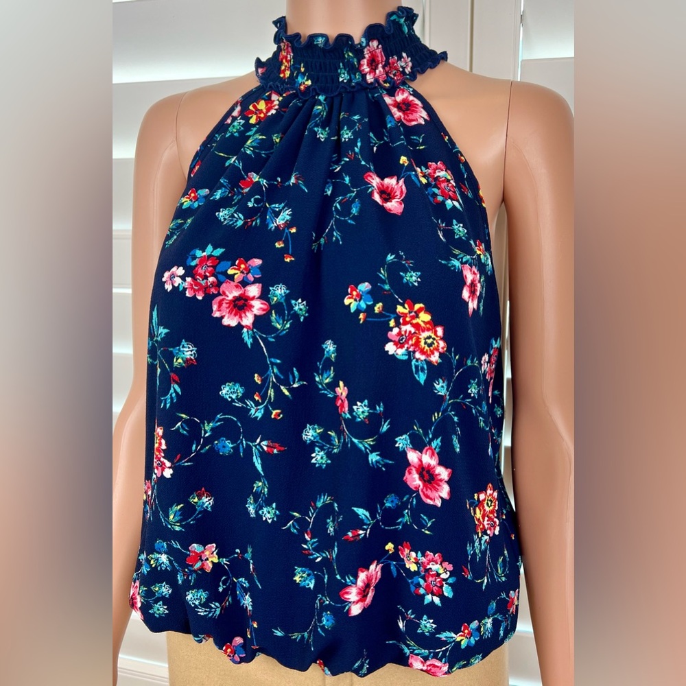 Smocked Blouse Sz XL by Tempted, Open Back